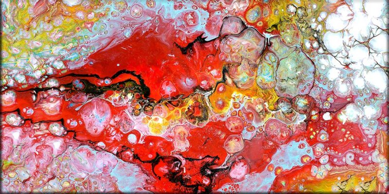 Abstrakte kunstnere med farverig kunst