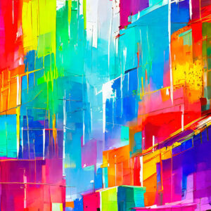 Farverig kunst plakat Hues I