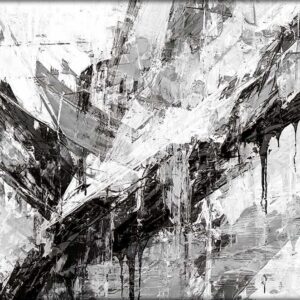 Lærredstryk sort hvid Charcoal III