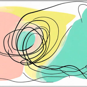 Stort lærredsprint minimalisme Doodles IV