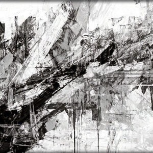 Stort sort hvid canvas billede Charcoal IV