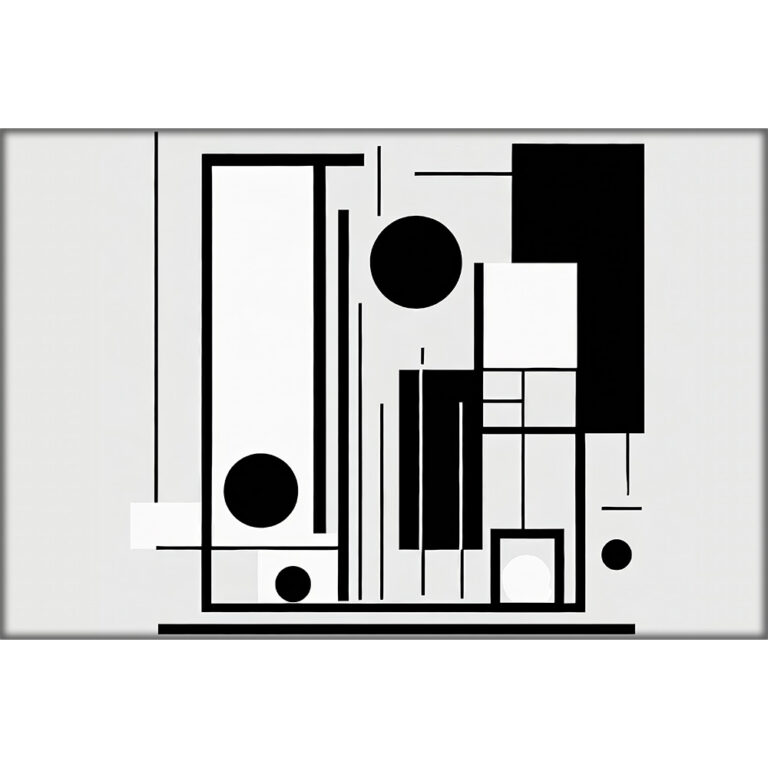 Bauhaus canvas billede sort hvid Pipes III