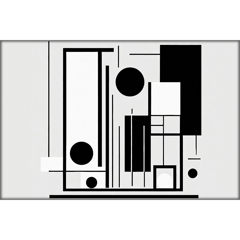 Bauhaus canvas billede sort hvid Pipes III
