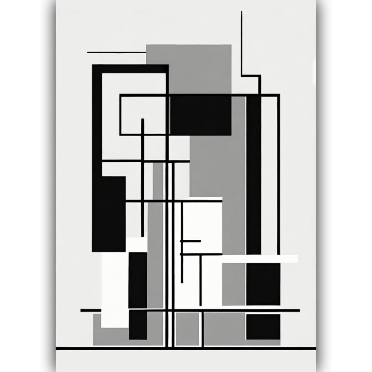 Bauhaus sort hvid plakat Pipes I