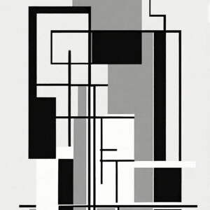 Bauhaus sort hvid plakat Pipes I