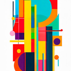 Farverig bauhaus plakat Mosaic I