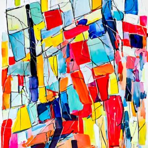 Farverig ekspressionistisk kunst plakat Crash II