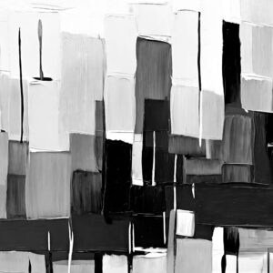 Sort hvid ekspressionistisk kunst Carbon III