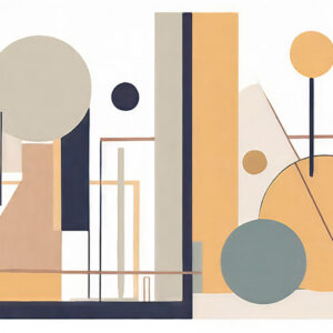 Stor bauhaus kunst plakat Blueprint IV