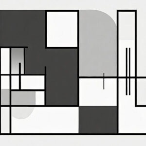 Stor sort hvid bauhaus plakat Pipes IV