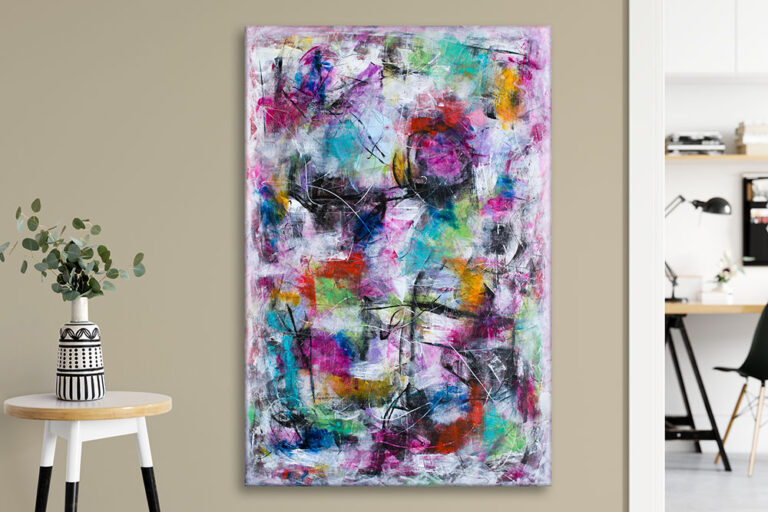 Stort maleri til væggen i stuen