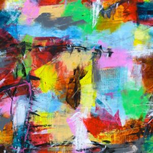 Cityscape III - canvas billede farverigt