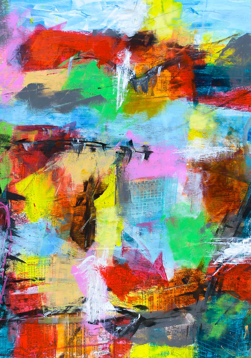 Cityscape IV - plakat abstrakt farverig