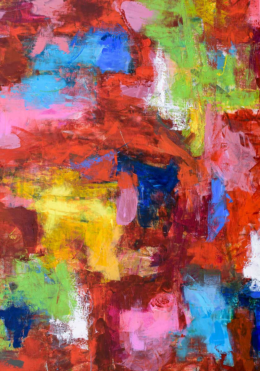 Intuition VI - rød kunst plakat
